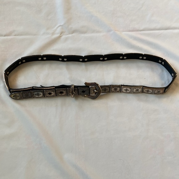 Vintage Brighton silver and black leather belt - Picture 10 of 10